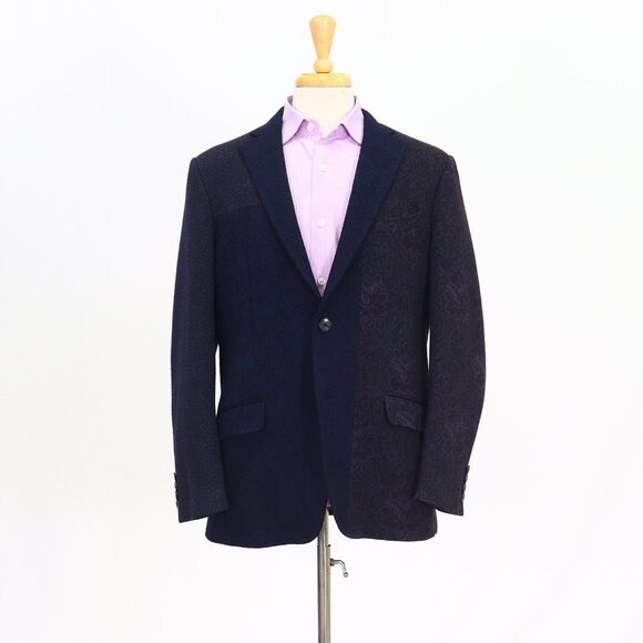 ETRO 44R Navy Blazer Sport Coat Jacket 2-Button Solid T447